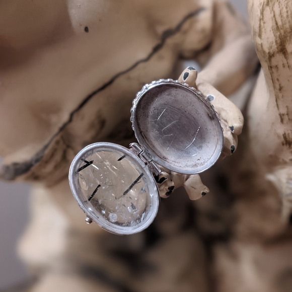 Vintage Sterling Tourmaline Quartz Poison Ring - Picture 6 of 10